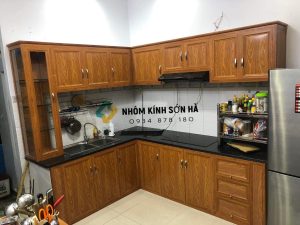 Tủ nhôm màu vân gỗ