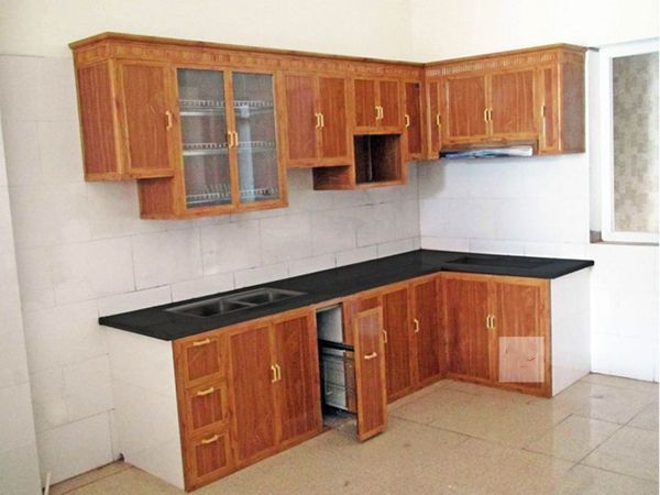 Tủ bếp nhôm kính giá rẻ năm 2021 - Cửa Nhôm Sơn Hà